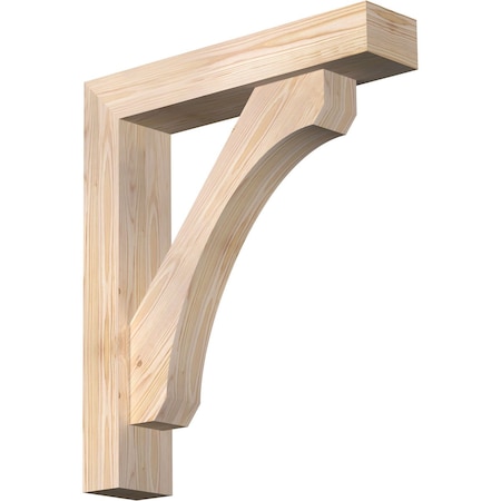 Ekena Millwork Legacy Block Smooth Bracket w/ Offset Brace, Douglas Fir, 5 1/2"W x 26"D x 30"H BKT0604X26X30LEC05SDF
